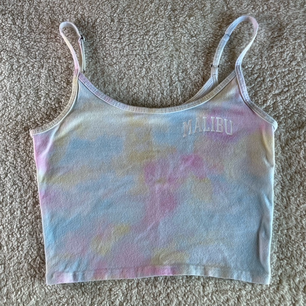 Hollister Pastel Tie Dye Crop Tank Top